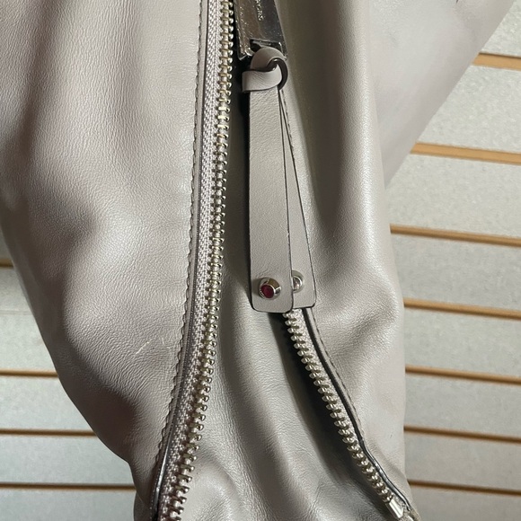 Michael Kors Devon Large Leather Hobo Handy‎ Shoulder Bag Tote Gray  Medium Size - Picture 6 of 10